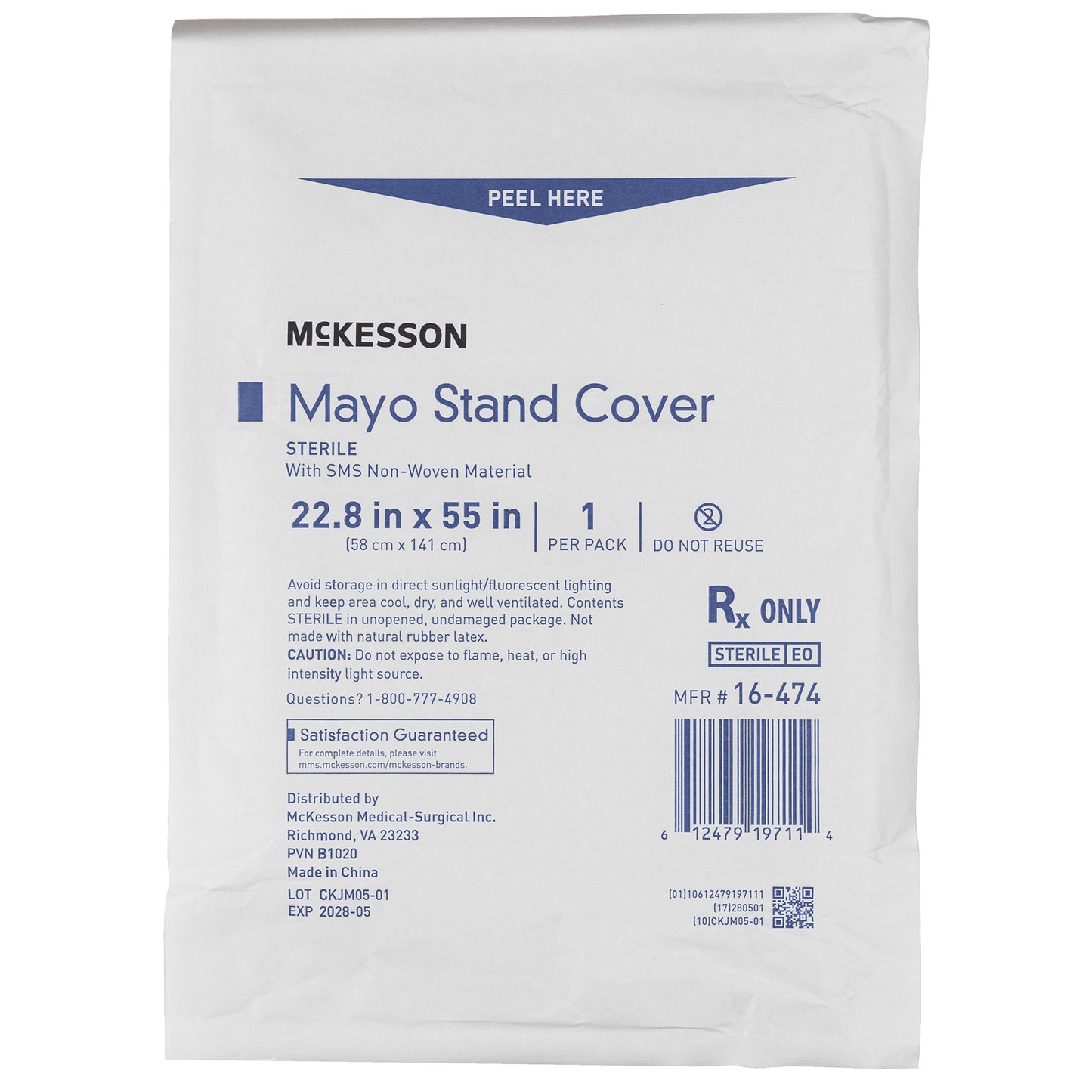 McKesson Mayo Stand Cover, 22-4/5 x 55-1/2 Inch