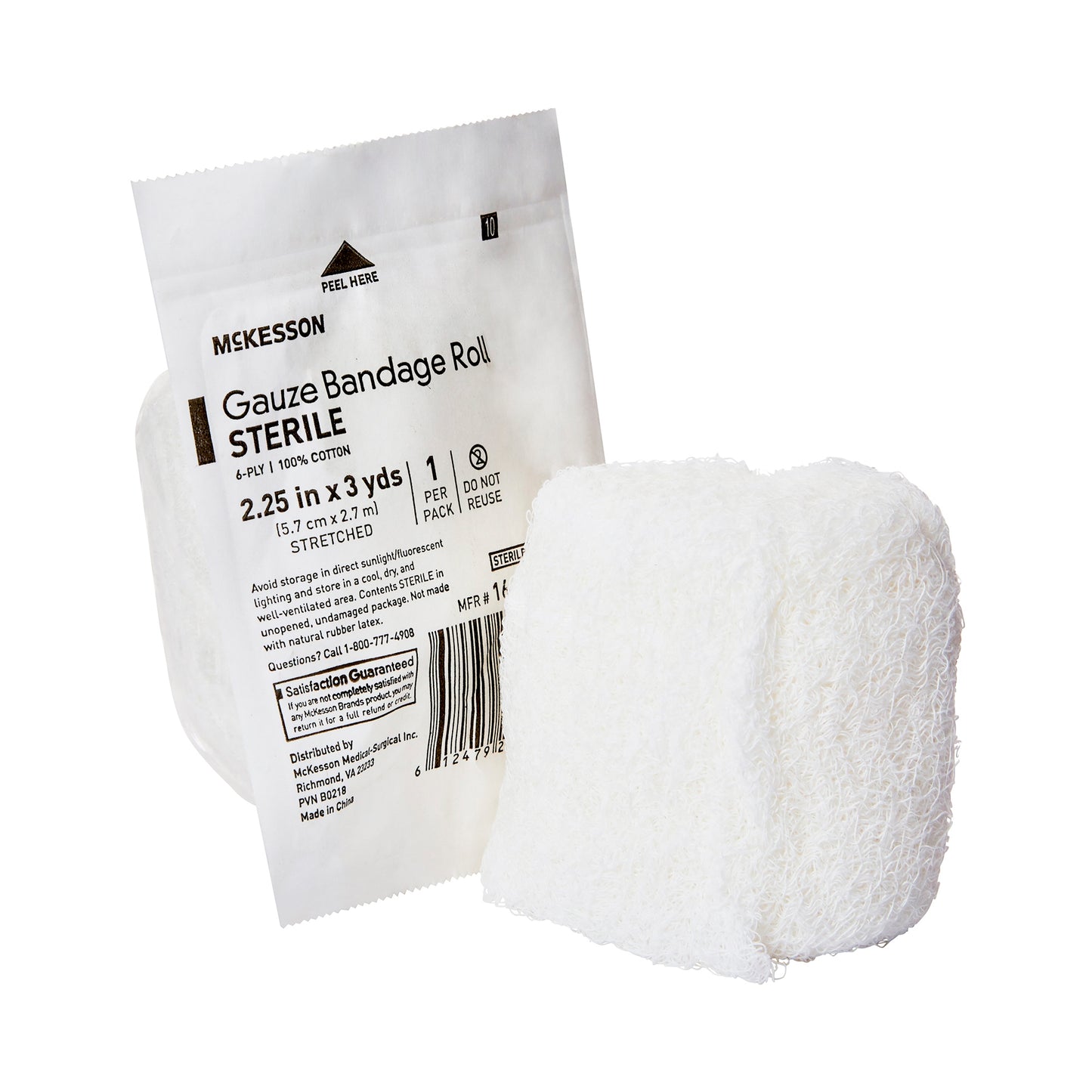 McKesson Sterile Fluff Bandage Roll, 2-1/4 Inch x 3 Yard, Six-Ply