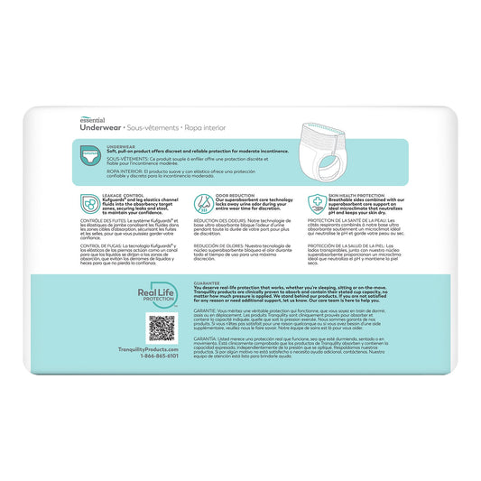 UNDERWEAR, ABSRB TRANQUILITY ESSENT DISP LG (25/BG 4BG/CS)