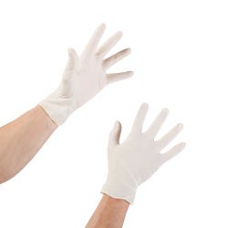 McKesson Confiderm Latex Exam Gloves Medium NonSterile Ivory Textured Fingertips Standard Cuff Length 100 per Box