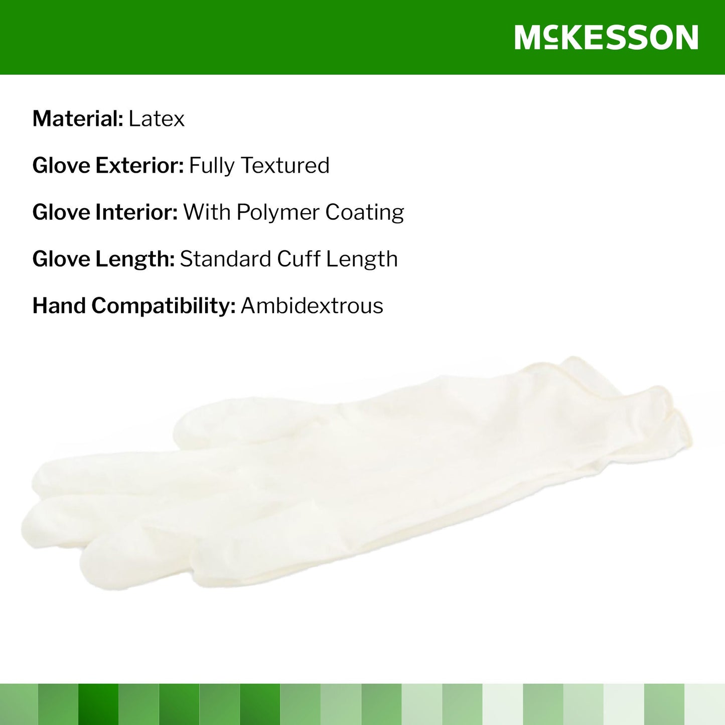 McKesson Confiderm 4.5C Latex Exam Gloves X-Large NonSterile Ivory Fully Textured 100 per Box