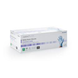 McKesson Confiderm 6.5CX Nitrile Exam Gloves Medium NonSterile Blue Extended Cuff Textured Fingertips Chemo Tested 100 per Box