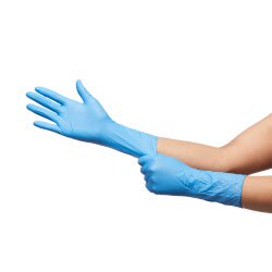McKesson Confiderm 6.5CX Nitrile Exam Gloves Large NonSterile Blue Textured Fingertips Extended Cuff Chemo Tested 100 per Box