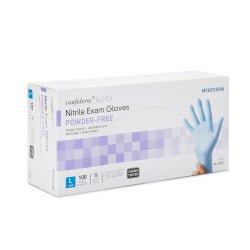 McKesson Confiderm 6.5CX Nitrile Exam Gloves Large NonSterile Blue Textured Fingertips Extended Cuff Chemo Tested 100 per Box