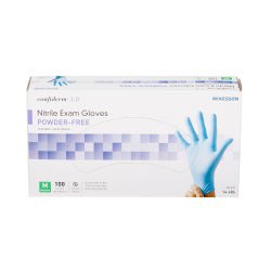 McKesson Confiderm 3.8 Nitrile Exam Gloves Medium NonSterile Blue Textured Fingertips 100 per Box