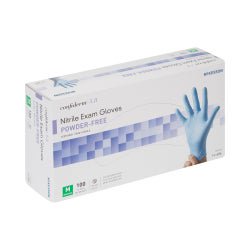 McKesson Confiderm 3.8 Nitrile Exam Gloves Medium NonSterile Blue Textured Fingertips 100 per Box