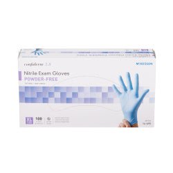 McKesson Confiderm 3.8 Nitrile Exam Gloves X-Large NonSterile Blue Textured Fingertips 100 per Box