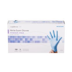 McKesson Confiderm 3.8 Nitrile Exam Gloves Large NonSterile Blue Textured Fingertips Standard Cuff Length 100 per Box