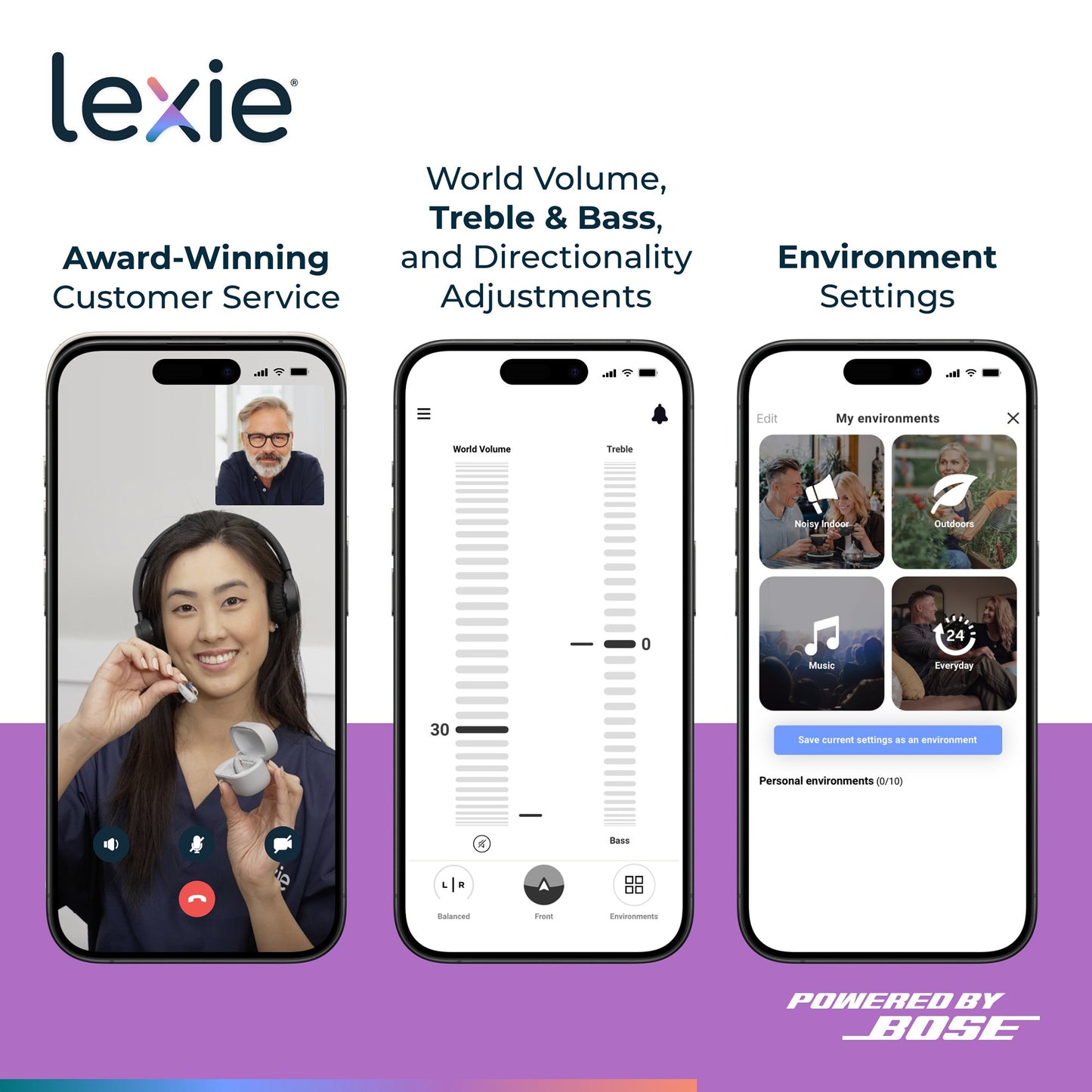 HEARING AID, LEXIE B1 OTC SELF-FIT F/SENIOR & ADLT (6/CS)
