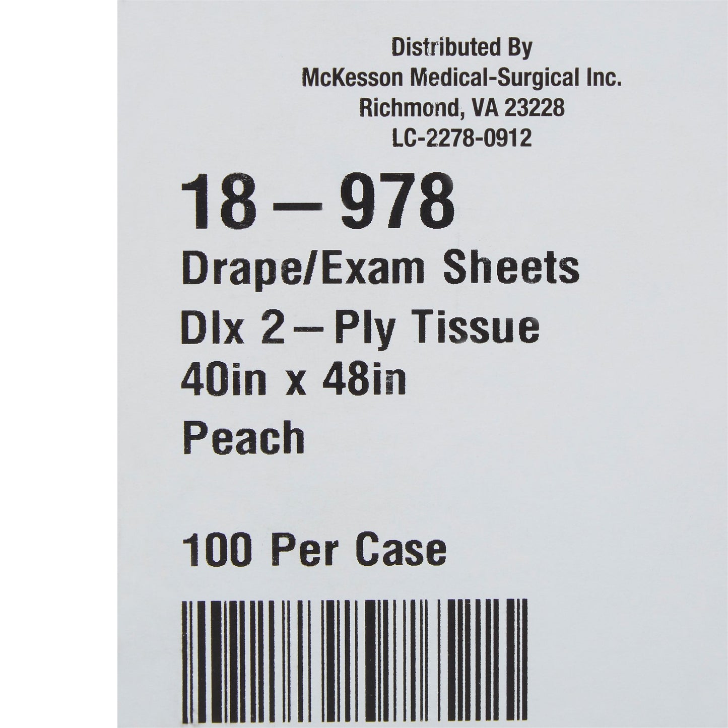 SHEET, DRAPE 2PLY PEACH 40X48 (100/CS)