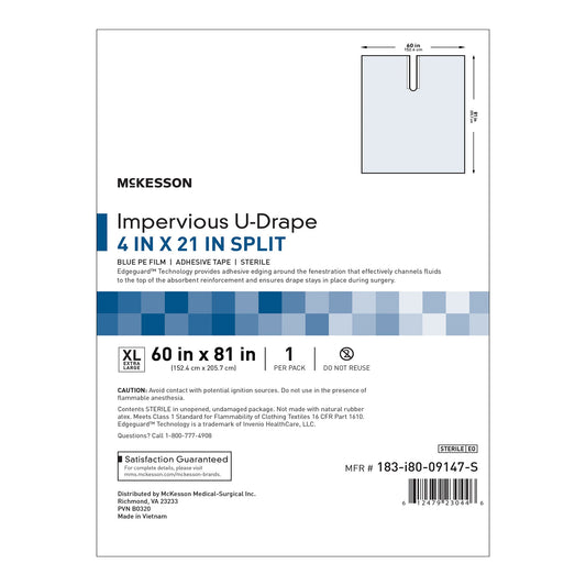 McKesson Sterile Impervious U-Drape, 60 x 81 Inch