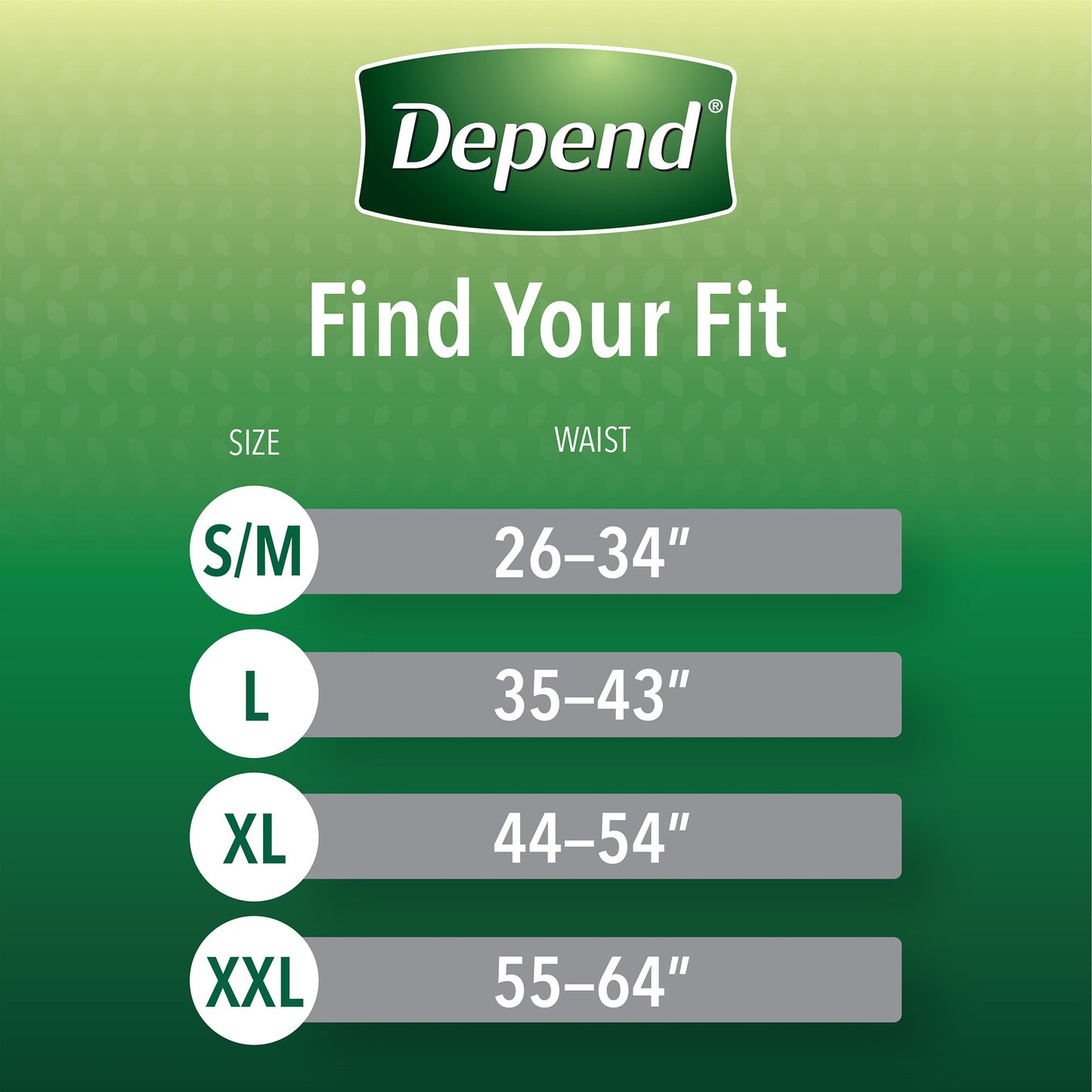 UNDERWEAR, DEPEND MAX ABSORB GRY SM/MED (19EA/PK 2PK/CS)