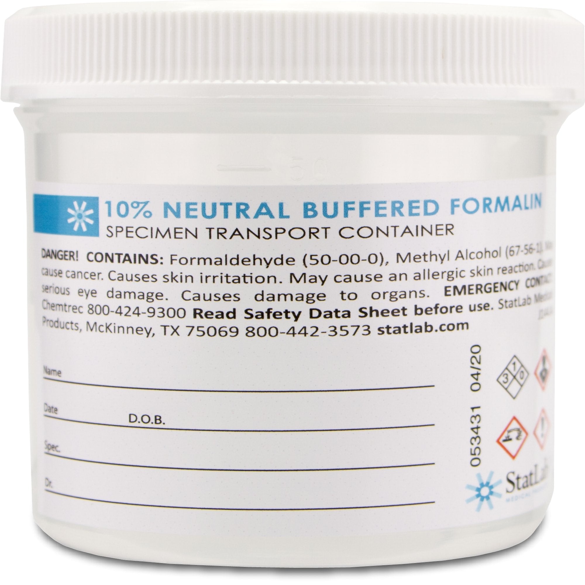 StatLab Prefilled Formalin Container, 90 mL Fill in 180 mL – Family ...
