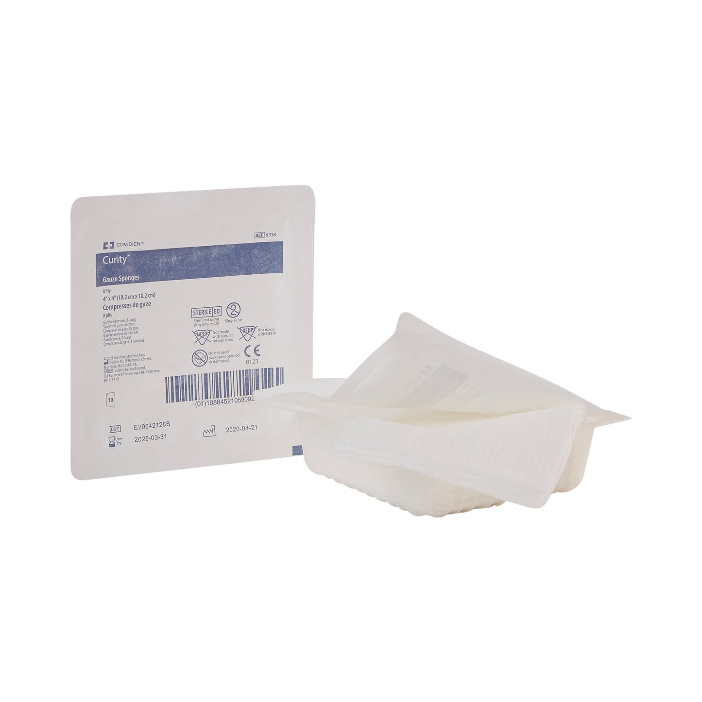 SPONGE, GAUZE 8PLY STR 4"X4" (10/TR)