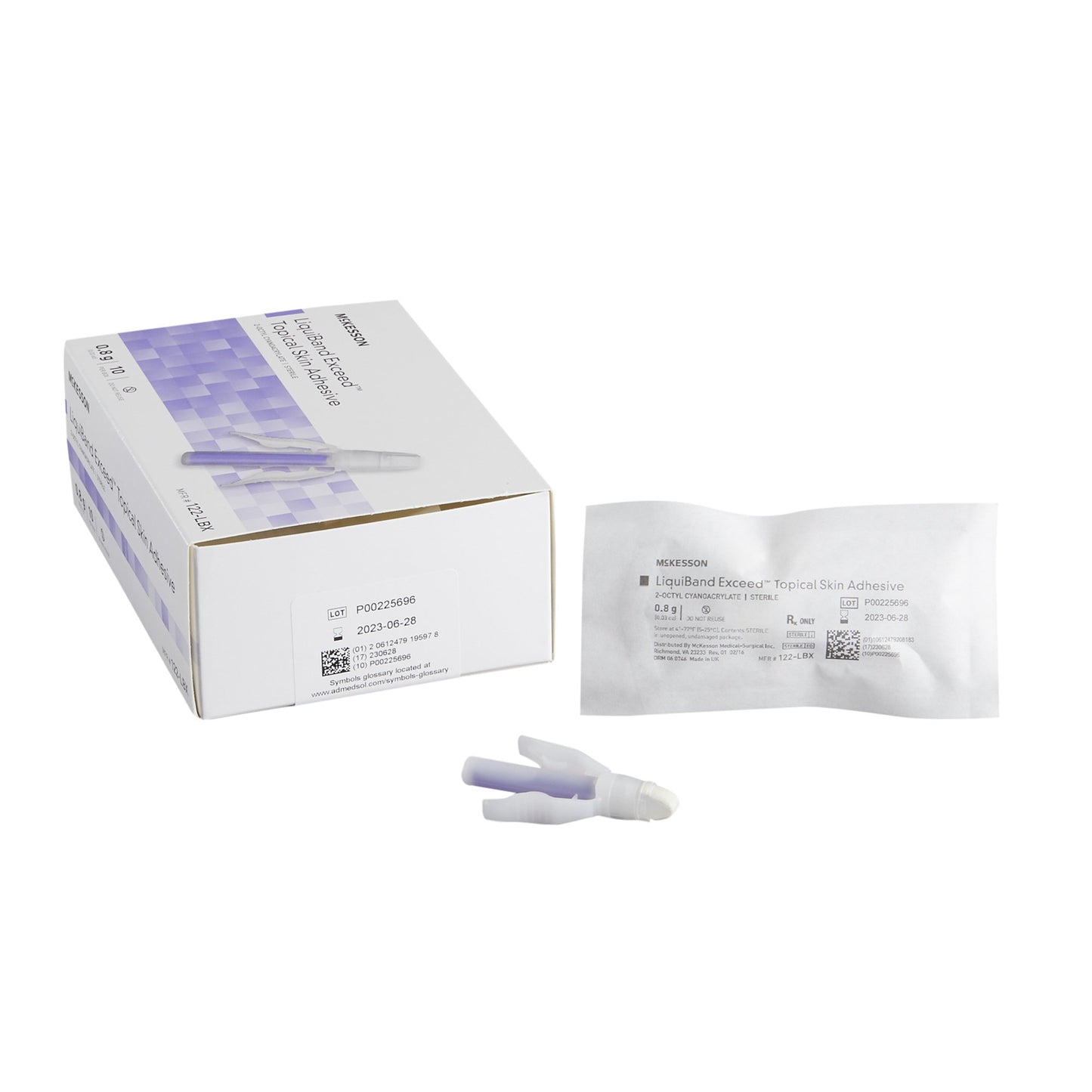 Skin Adhesive McKesson LiquiBand Exceed 0.8 mL Liquid Precision and Dome Applicator Tip 2-Octyl Cyanoacrylate