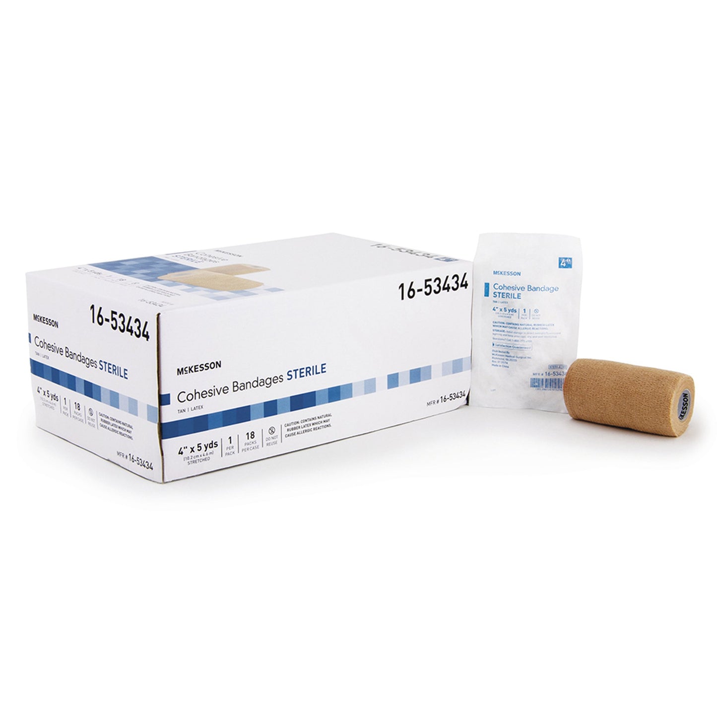 BANDAGE, COHESIVE STR TAN 4" (18/CS)