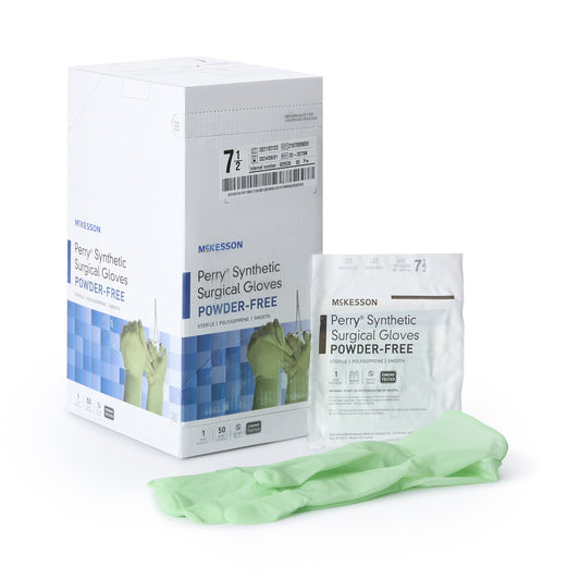 McKesson Perry® Performance Plus Polyisoprene Surgical Glove, Size 7.5, Green