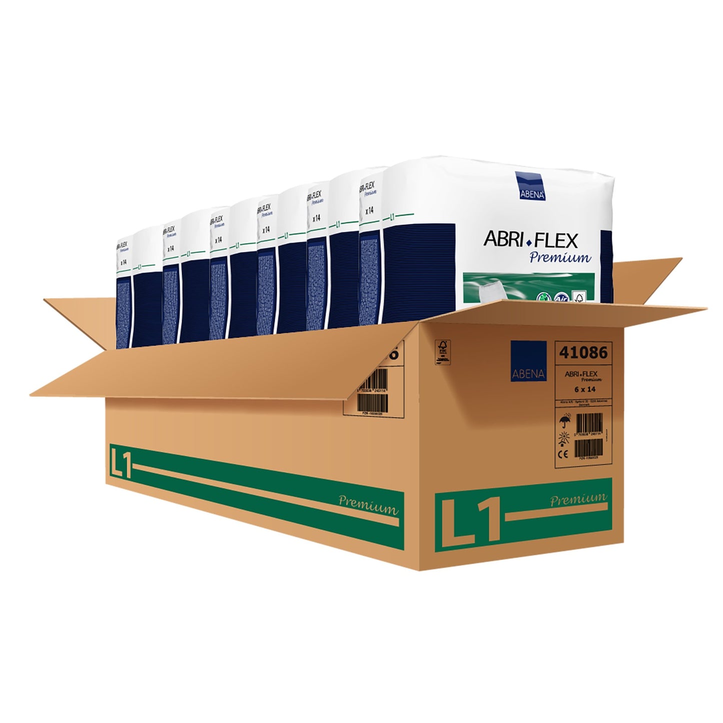 UNDERWEAR, INCONTINENCE ABRI-FLEX L1 LRG 1400ML (14/BG 6BG/C