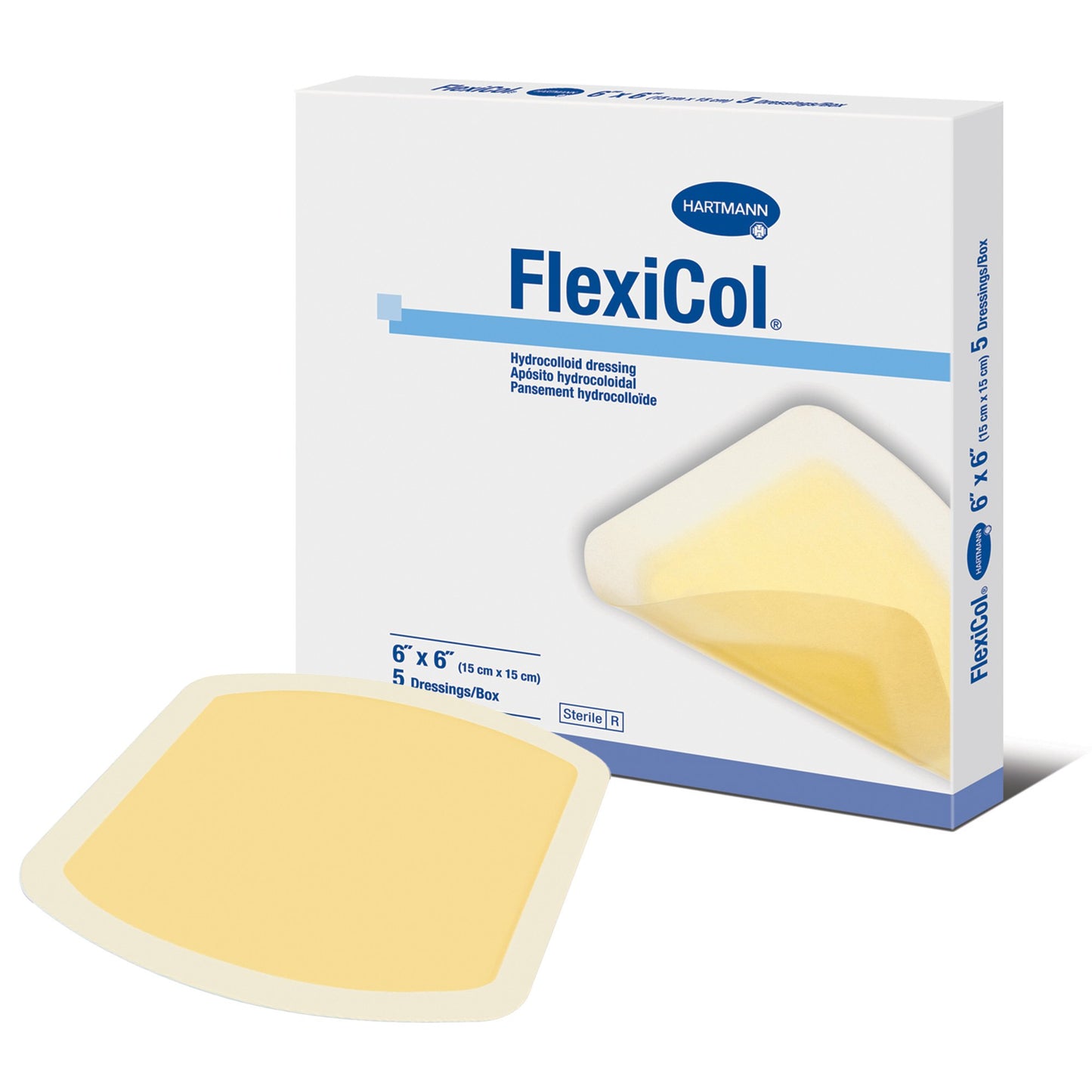 FlexiCol® Hydrocolloid Dressing, 6 x 6 Inch