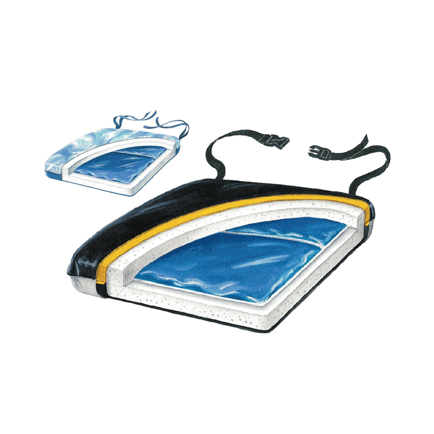 Econo-Gel Thin-Line Seat Cushion for Wheelchairs, 16 x 16 x 1-1/2 Inch