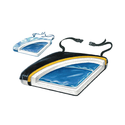 Econo-Gel Thin-Line Seat Cushion for Wheelchairs, 16 x 16 x 1-1/2 Inch