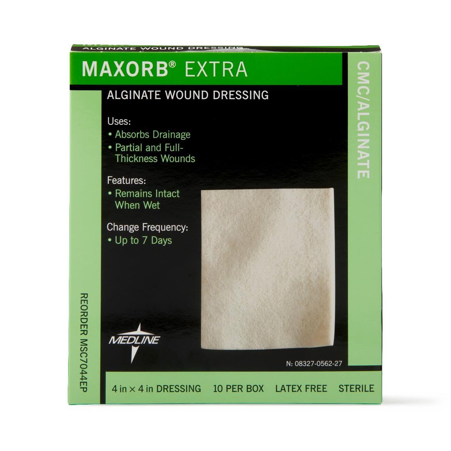 DRESSING, MAXORB XTRA CAL ALGINAT 4"X4" LF (10/BX 5BX/CS)