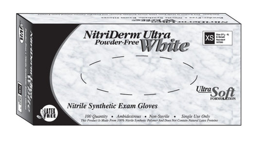 NitriDerm® Ultra White Nitrile Exam Glove, Medium