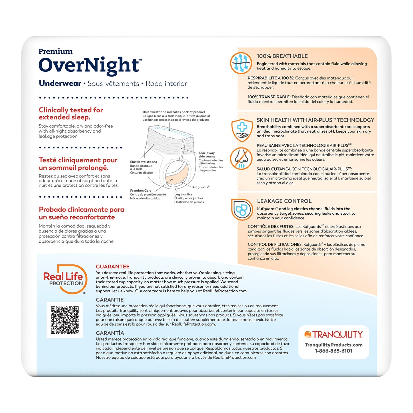 UNDERWEAR, TRANQUILITY OVERNT XLG 48"-66" (14/BG 4