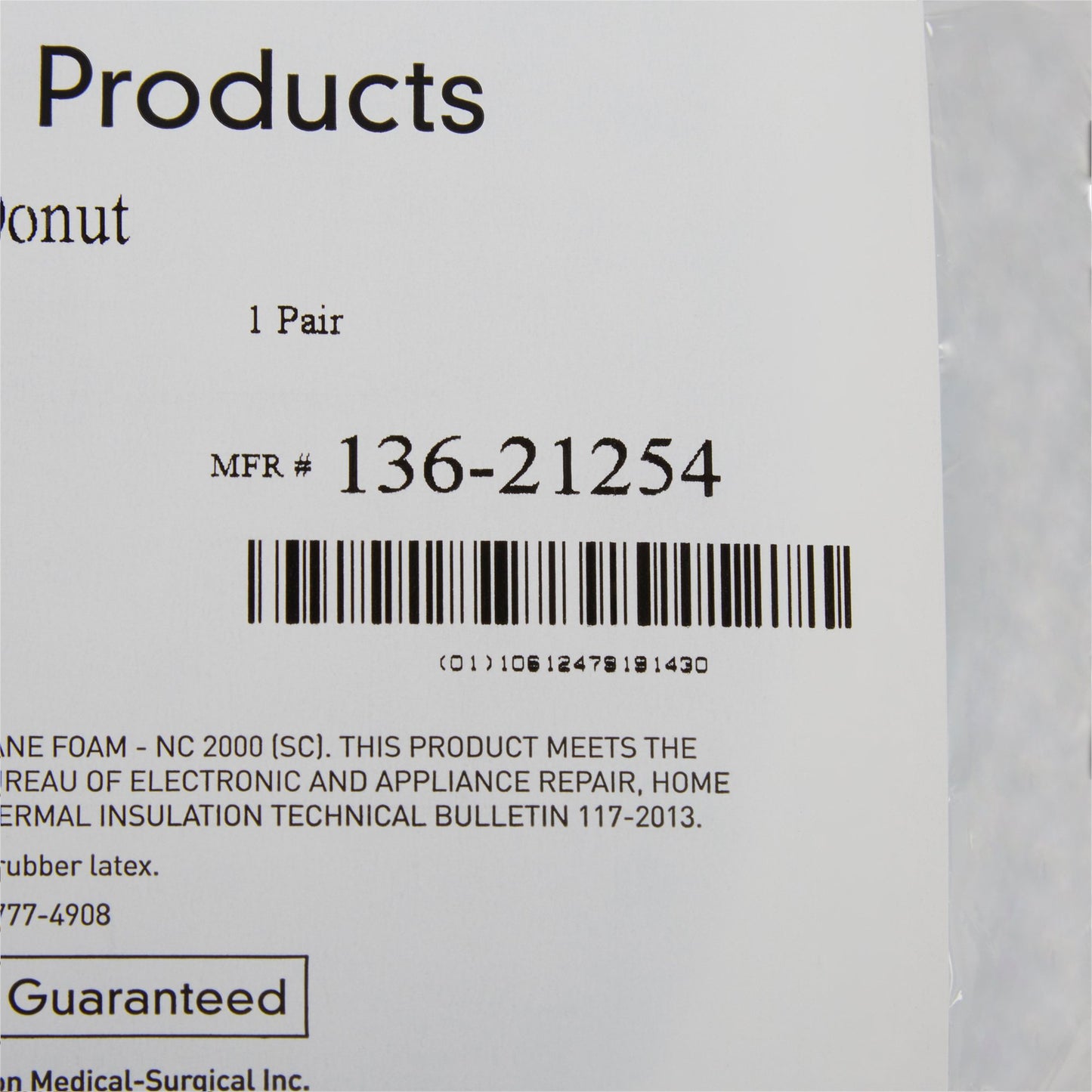 CUSHION, FOAM DONUT 9" (32/CS)