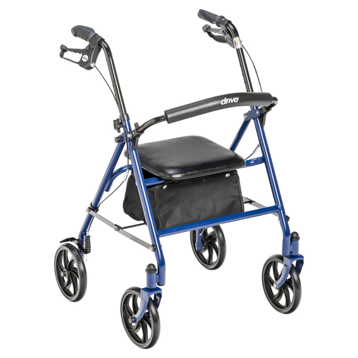4 Wheel Rollator Blue Folding Steel Frame