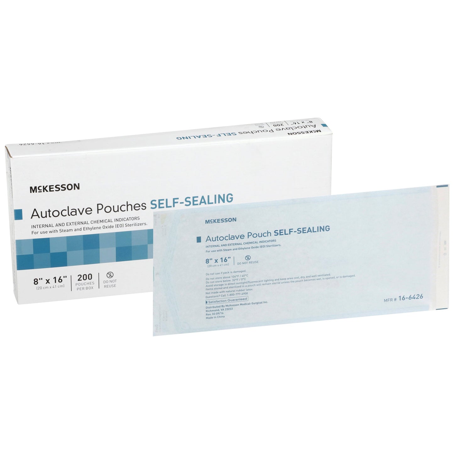 McKesson Sterilization Pouch, 8 x 16 Inch