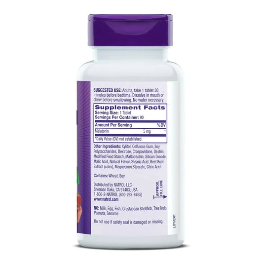 MELATONIN, TAB XS FAST DISSOLVE STRWBRY 5MG (90/BT)