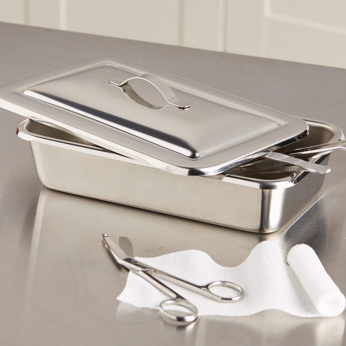 INSTRUMENT TRAY, W/STRAP HNDL CVR LF 8 7/8"X5"X2" (6/BX)