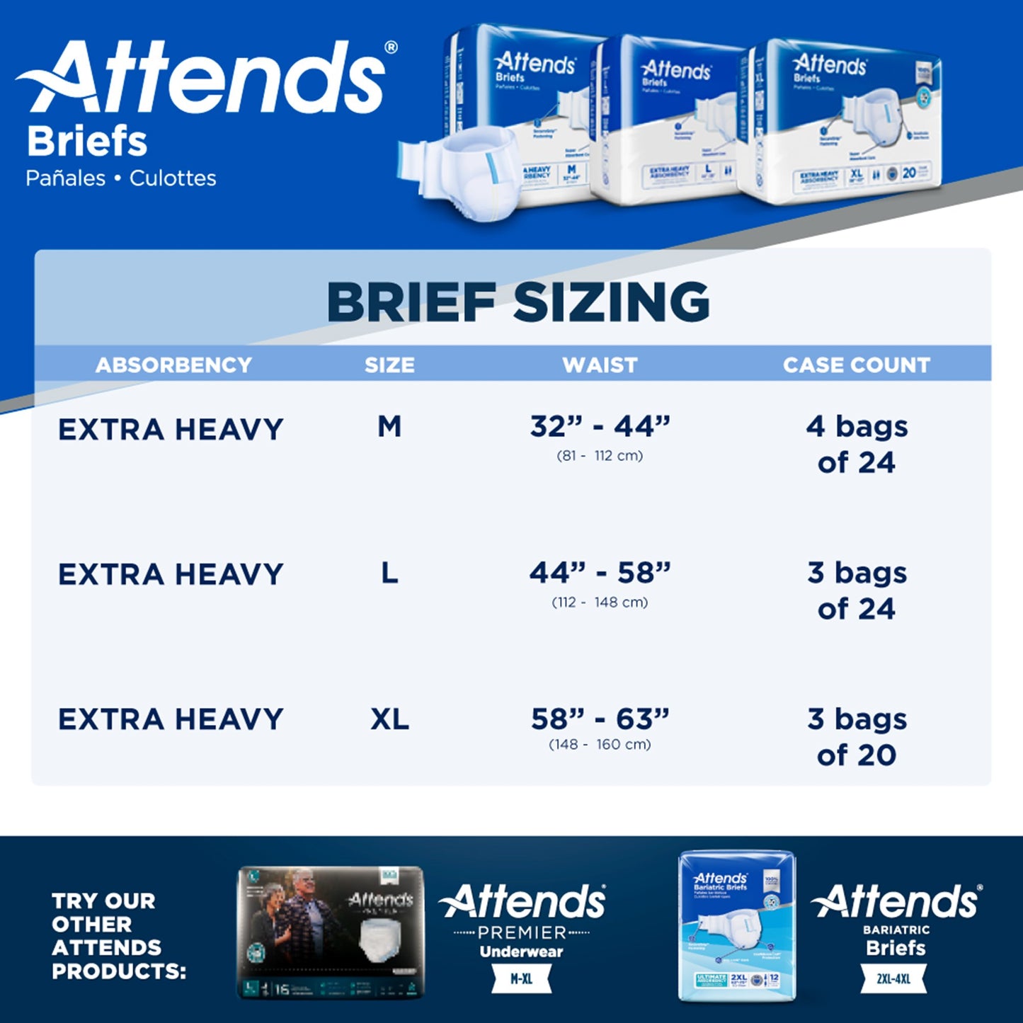 BRIEF, ATTENDS CARE ADVANCED LG (24/BG 3BG/CS)