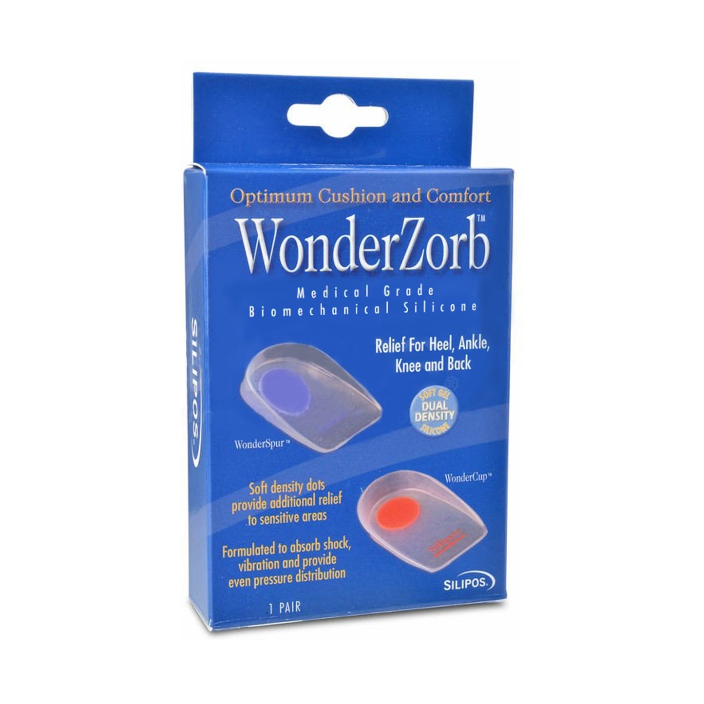 HEEL CUP, WONDER SPUR BLUE DOTLG