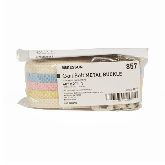 BELT, GAIT STRIP W/METAL BUCKLE PASTEL 60" (48/CS)