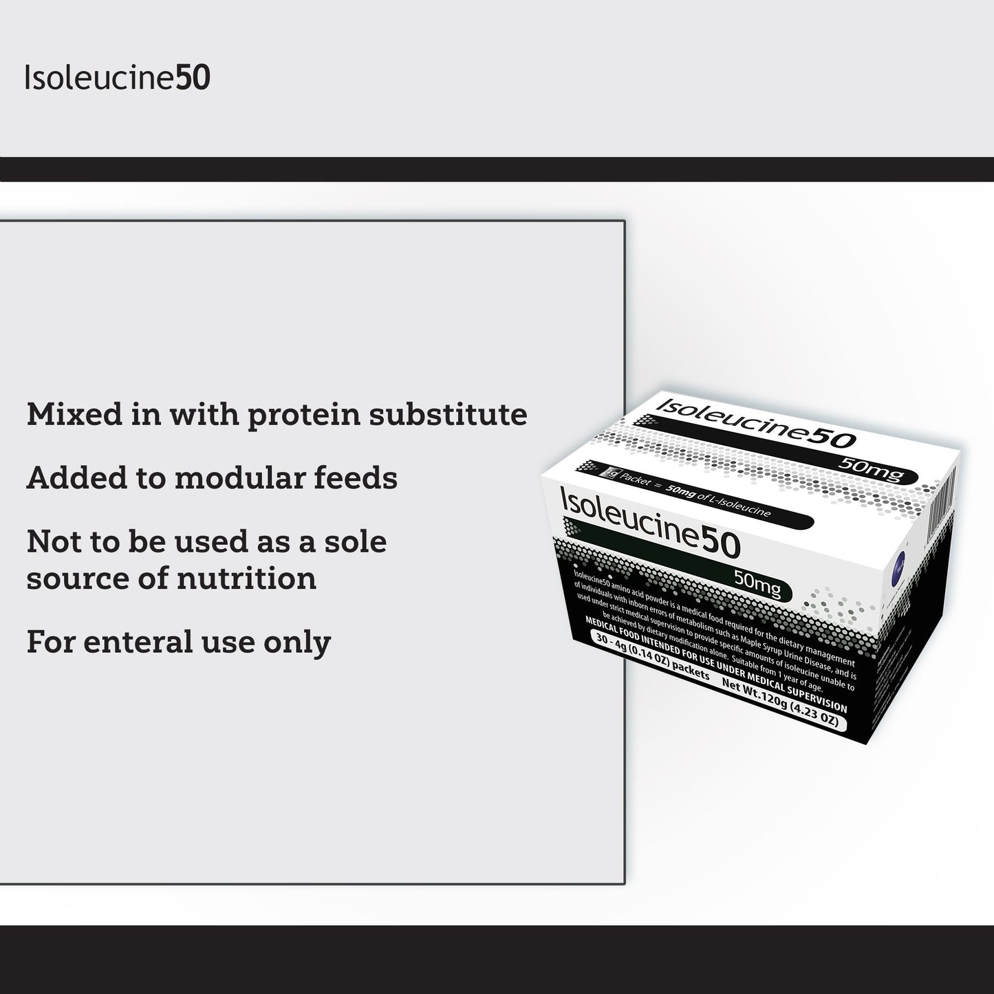 AA ISOLEUCINE, 50MG SUPPLEMENT4GM (30/BX)