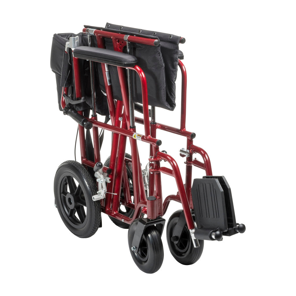 Drive Medical Aluminum HD 22" Red Transport Chair 450 lbs