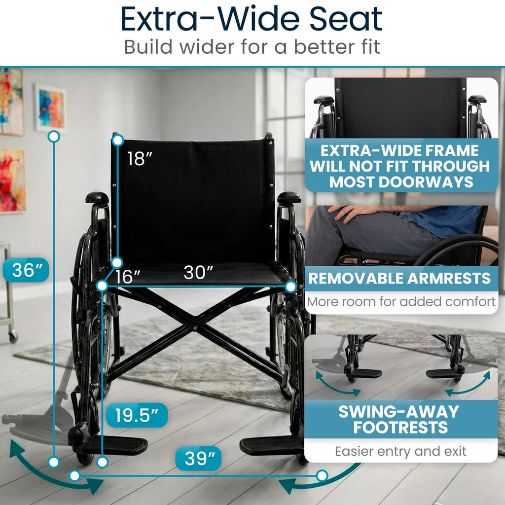 Vive Health Bariatric Wheelchair 600 lbs