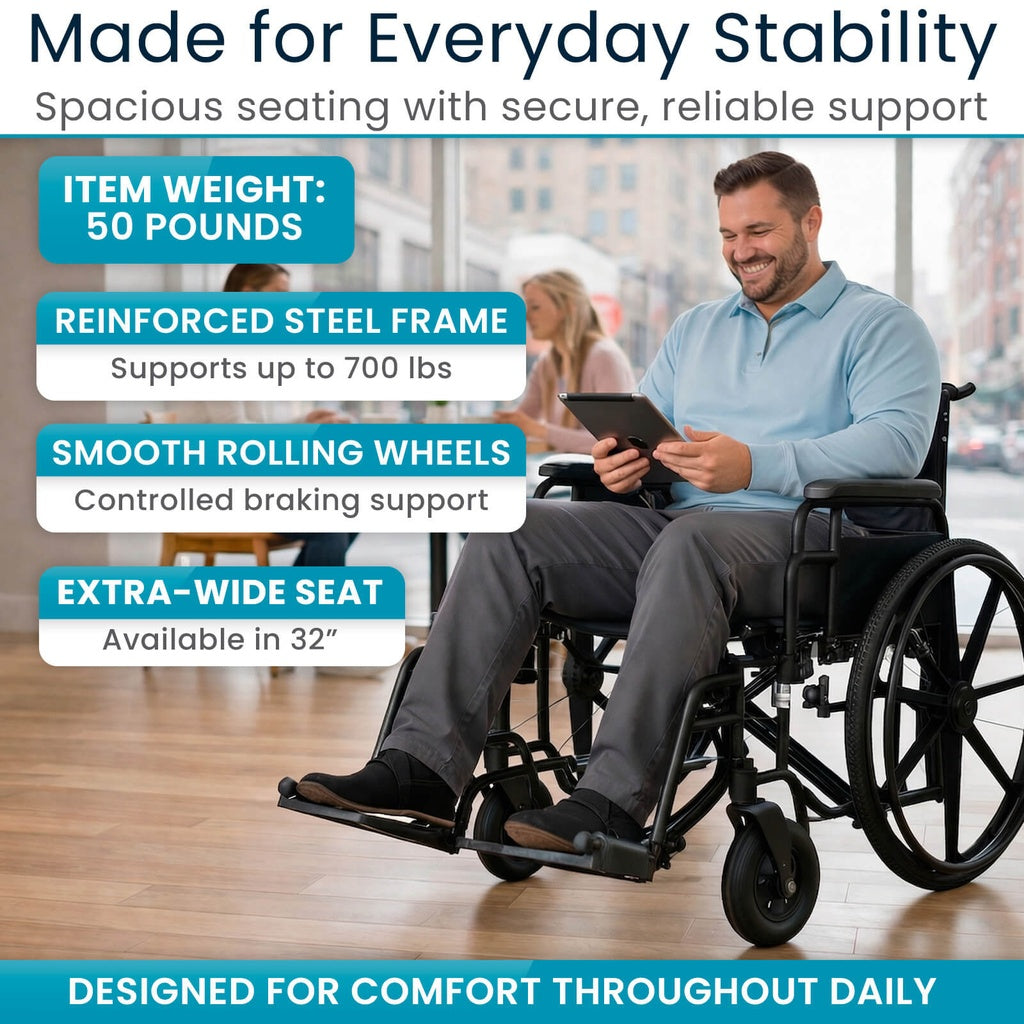 Vive Health Bariatric Wheelchair 700 lbs