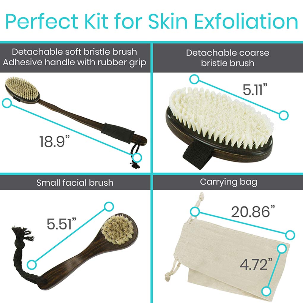 Vive Health Lotus Wood Body Brush Set