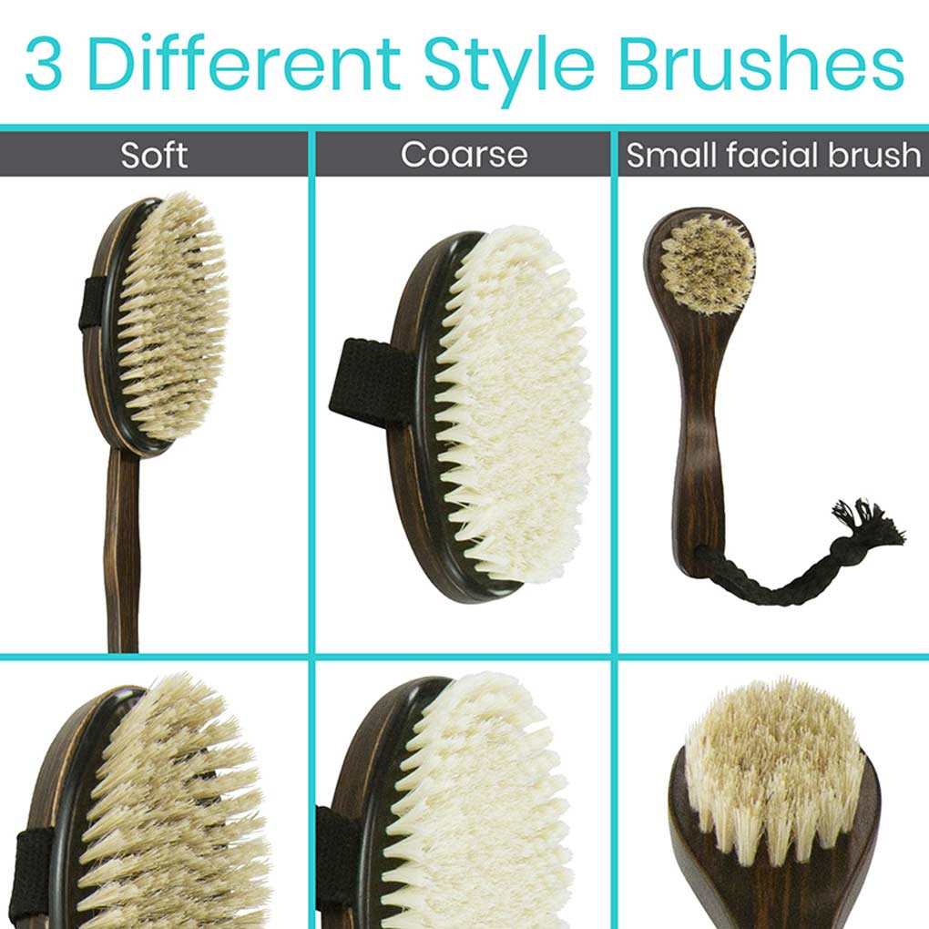 Vive Health Lotus Wood Body Brush Set