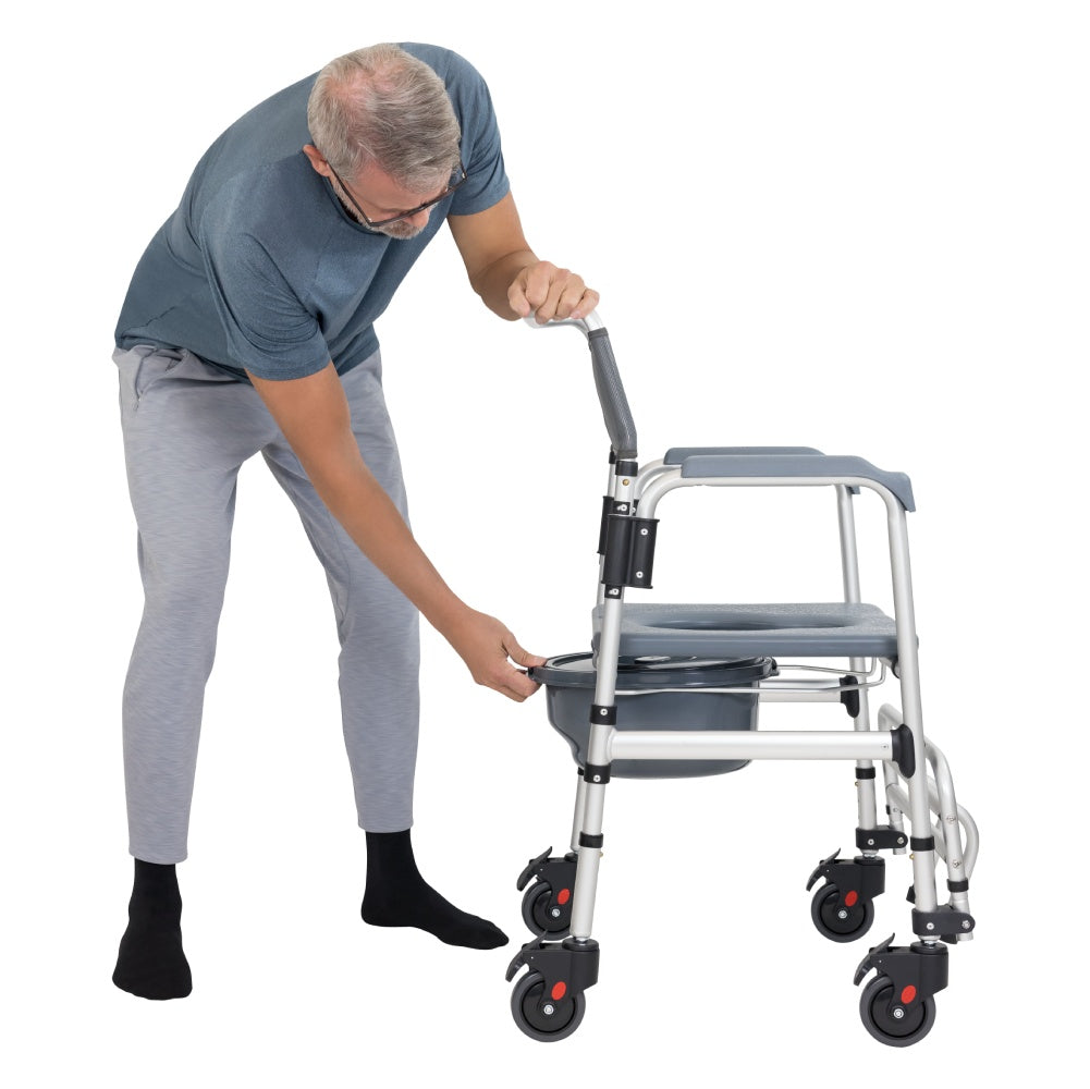 Vive Health Core Shower Commode Transport Wheelchair 17"