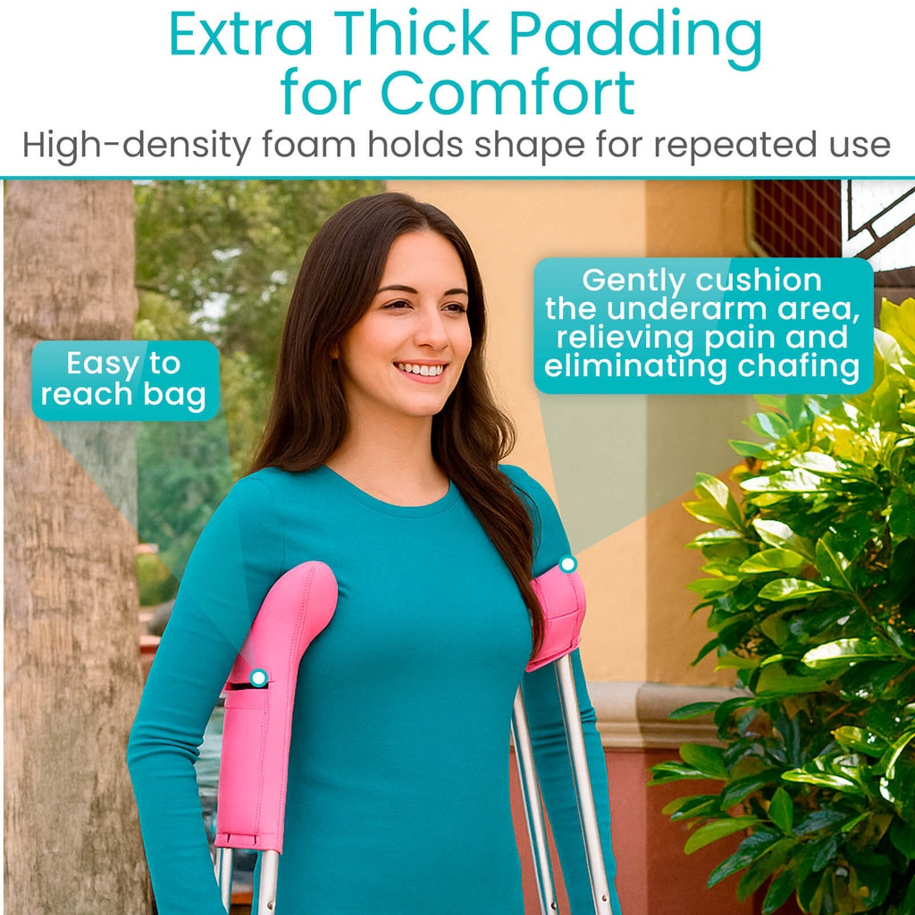 Vive Crutch Pads With Ergonomic Pouch