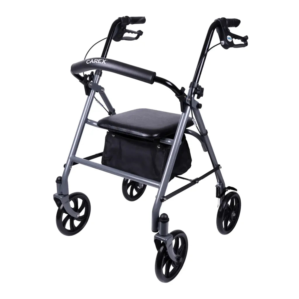 Carex Classics Steel Rollator Padded Seat 8" Wheels
