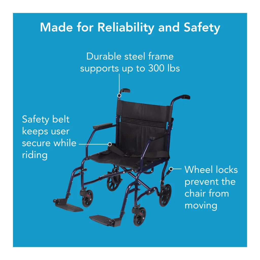 Drive Medical Transport Chair 300 lbs