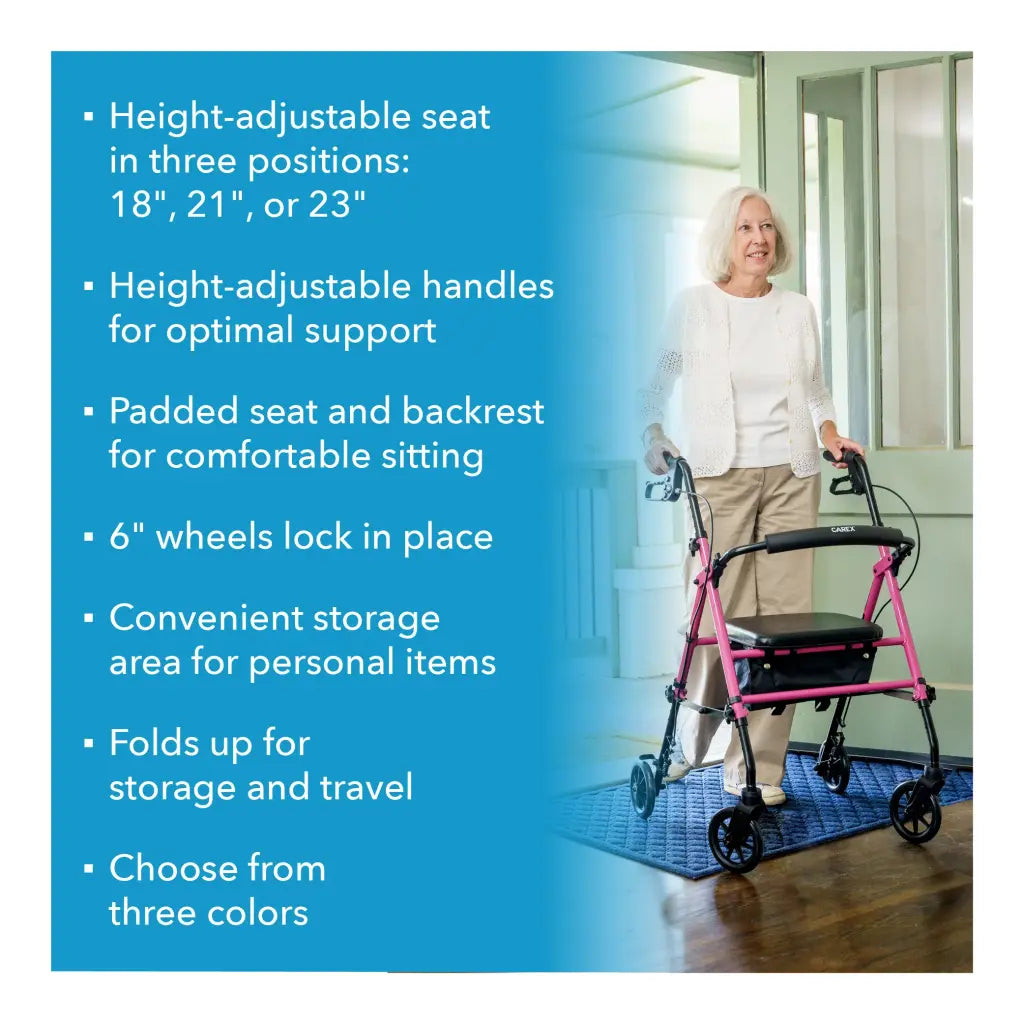 Carex Step 'N Rest Aluminum Rollator 300 lbs