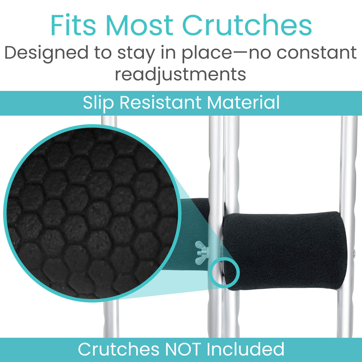 Vive Health Fleece Crutch Pads with Hand Grips