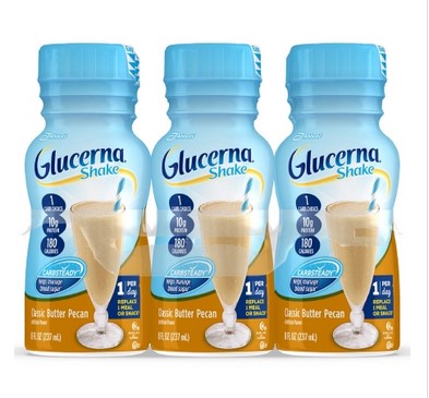 Glucerna® Original Shake, Butter Pecan Flavor, 8-ounce bottle