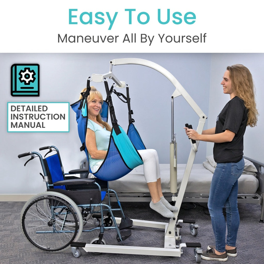 Vive Hydraulic Patient Lift With Sling 400 lbs